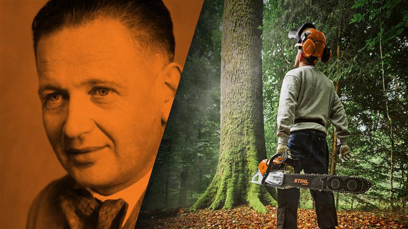 Илустрација за историјата на 100-годишнината на STIHL