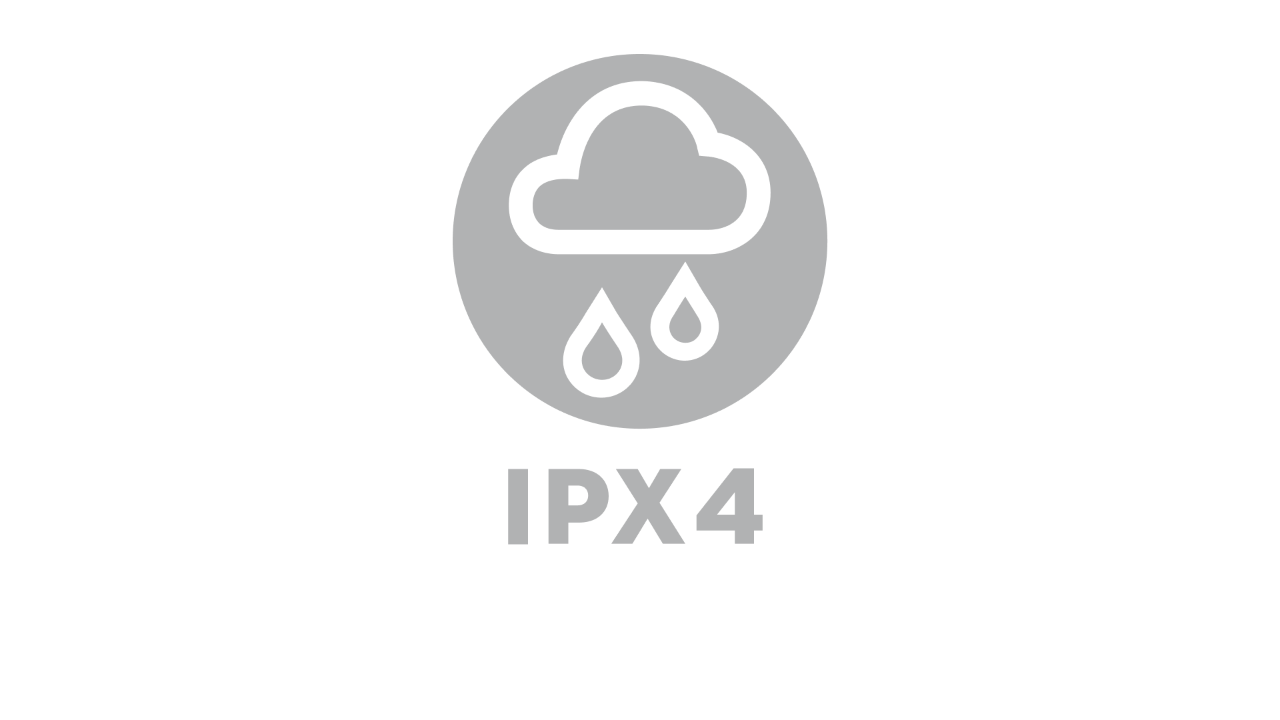 Икона што прикажува облак од дожд, со „IPX4“ под неа